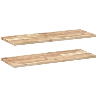 Image of vidaXL Floating Shelves 2 pcs 100x30x2 cm Untreated Solid Wood Acacia