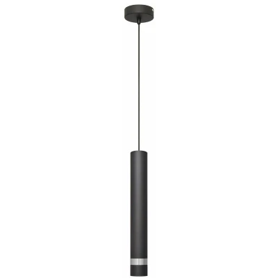 Image of Helam Tuba Slim Pendant Ceiling Light Black, Chrome 10cm W Km 1111/1 Bk+Ch+Bk
