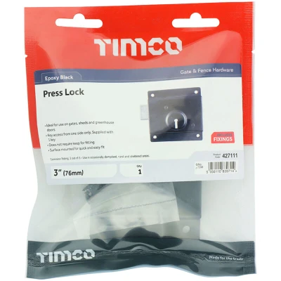 Image of 4x TIMCO Press Lock Black 427111