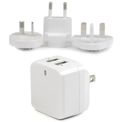Image of StarTech.com Dual port USB wall charger international travel 17W/3.4A white