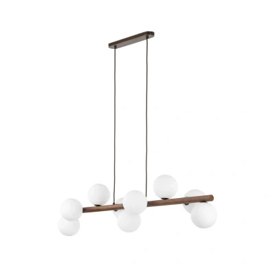 Image of Ester Bar Pendant Ceiling Light Nut Wood 9xG9