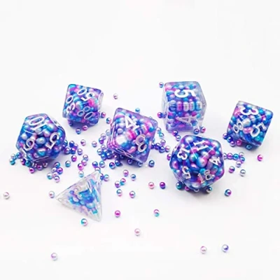 Image of Bescon Peacock Pearl Polyhedral Dice Set, Poly RPG set of 7