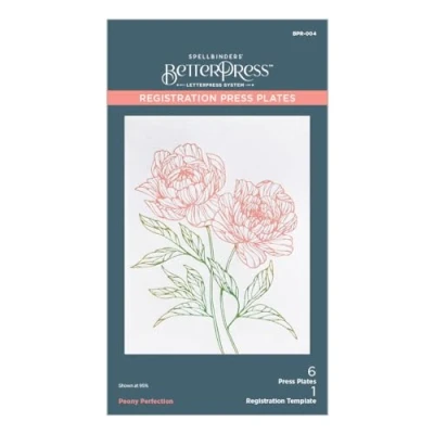 Image of Spellbinders BPR 004 Peony Perfection Registration Press Plates from The Cheers to You Collection