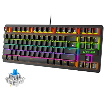 Image of Mechanical Gaming Keyboard, RGB Backlit Keys, Spill Resistant, Dedicated Multi Media 87 Keys Full Anti ghosting Essential QWERTY Layout, for PC PS4 PS5 Xbox one Black