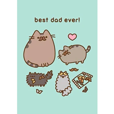 Image of Pusheen The Cat Best Dad Ever! Blank Father&#039;s Day/Birthday Card Father