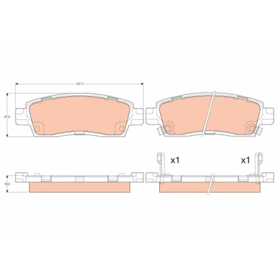 Image of 22866196, 88935752 Brake pad set TRW GDB4455 with acoustic wear warning