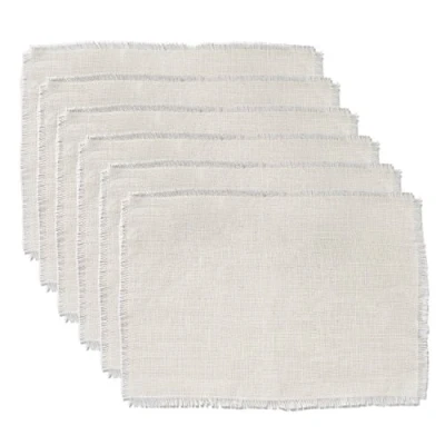 Image of DII Jute Burlap Collection Kitchen Tabletop, Placemat Set, 13x19, Solid Ivory, 6 Count