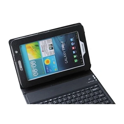Image of L&amp;C® Bluetooth Keyboard Case For Samsung Galaxy 8.4 Inch Tab S Tablet Flip Stand T700 (Black)