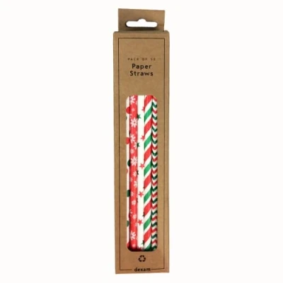 Image of Dexam Christmas Paper Straws, Biodegradable