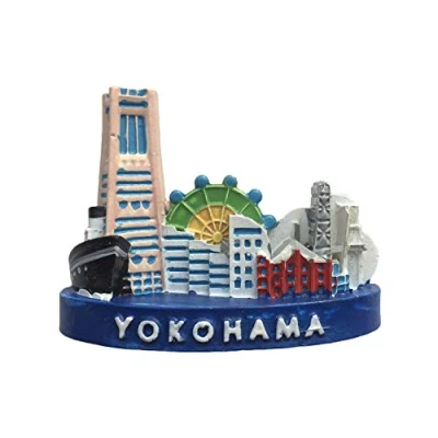 Image of Japan 3D Yokohama Refrigerator Magnet Resin Travel Souvenirs,Handmade Home &amp; Kitchen Decoration Fridge Collection Gift