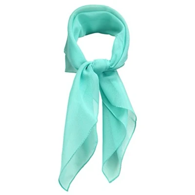 Image of TigerTie Fine Women&#039;s Chiffon Velour Scarf in Plain Colour, 58 cm x cm, Mint green, One size