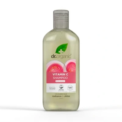Image of Dr Organic Guava Shampoo, Vitamin C, Coloured Hair, Mens, Womens, Natural, Vegan, Cruelty Free, Paraben &amp; SLS Organic, 265ml, Packaging may vary