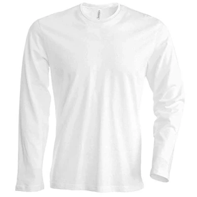Image of Kariban NoTrash2003 Long Sleeved Crew Neck T Shirt, Easy to Wear in 20 Colours and Sizes S, M, L, XL, 2XL, 3XL 4XL White Large