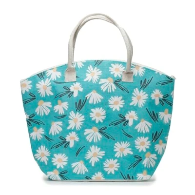 Image of Puckator Daisy Lane Pick of the Bunch Jute Beach Bag Essentials Summer Tote Shoulder Hobo Bucket Handbag Holiday Bags For Women