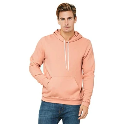 Image of Bella Canvas 3719 Unisex Poly Cotton Fleece Pullover Hoodie Peach M