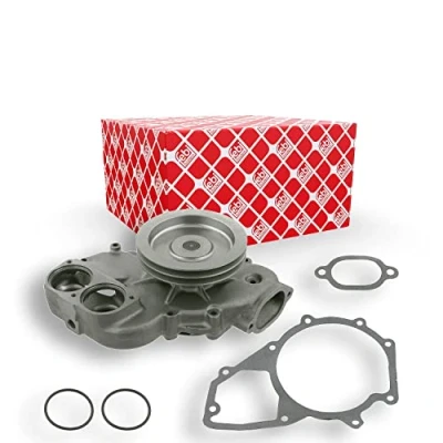 Image of 51065006545, 51065006547, 51065009545, 51065009547 Water pump FEBI BILSTEIN 27187 Grey Cast Iron with belt pulley gaskets/seals