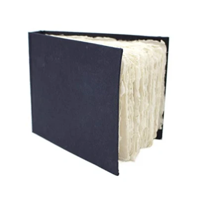 Image of Artway Indigo Cotton Rag Paper Sketchbook A6 Landscape 70 Sides/35 Pages of 250gsm Mid Texture 100% Handmade