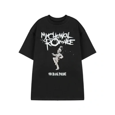 Image of My Chemical Romance Unisex Black Marching Band Graphic Tee Short Sleeved Music Lover T Shirt Emo Rock Apparel for Men Women Teens Alternative Punk Merchandise Gift