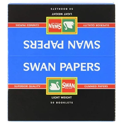 Image of SWAN Blue King Size Slim Cigarette Rolling Paper Pack of 50, 250 g