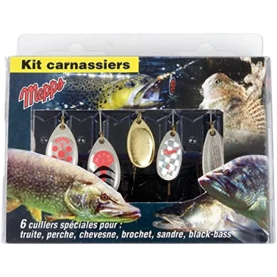 Image of Mepps Spinner Kits**Trout**Pike**Perch Lure Packs Selections Comet Aglia Lusox Black Fury XD Minnow (Predator Pack)