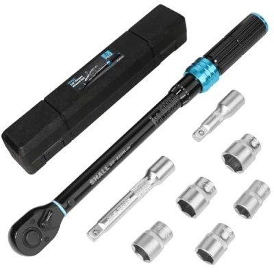 Image of Shall 7 Piece 1/2&quot; Torque Wrench Set, (20 220Nm) Dual Direction Adjustable 72 Tooth for Suitable car and Motorcycle Maintenance,with Extension Pole Storage Box