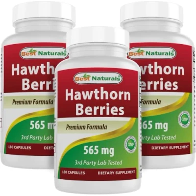 Image of Best Naturals Hawthorn Berry 565 mg 180 Capsules (180 Count (Pack of 3))