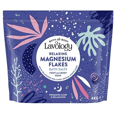 Image of Magnesium Flakes Bath Salts by Lavology 4kg All Natural Ingredients Calming &amp; Relaxing