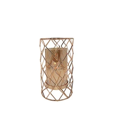 Image of Cello Plaid Candle Holder Small, Metal Holder, Straight Tea Light Votive Glass For A Dining Table Centrepiece Ornament, Elegant Candlestick Holder.