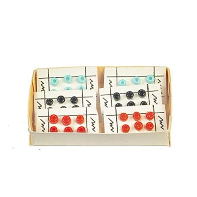 Image of Melody Jane Dolls House Box of Buttons on Card Haberdashery Shop Sewing Room Accessory