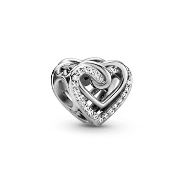 Image of Pandora Sparkling Entwined Hearts Charm