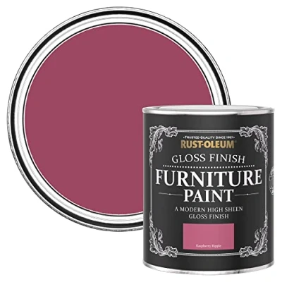 Image of Rust Oleum Pink Furniture Paint in Gloss Finish Raspberry Ripple 750ml