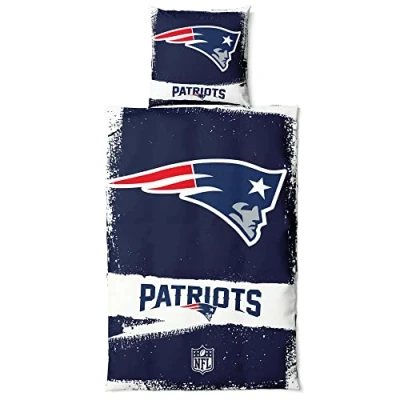 Image of New England Patriots NFL bedding set ** Raw cotton, zipper, 135x200 cm duvet cover and 80x80 pillowcase