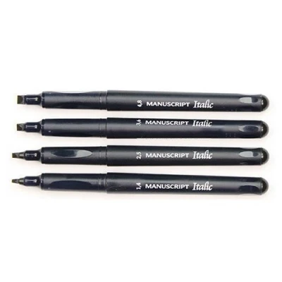 Image of Callicreative Manuscript Italic Calligraphy Black Extra Broad Pen 4.8 mm