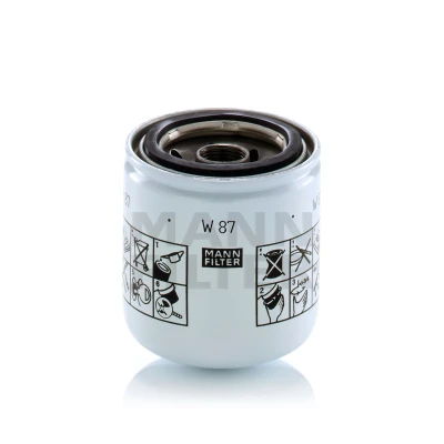 Image of 4265246, 4454528, 4626337, L4294838 Oil Filter MANN W 87 M20x1.5 Spin on