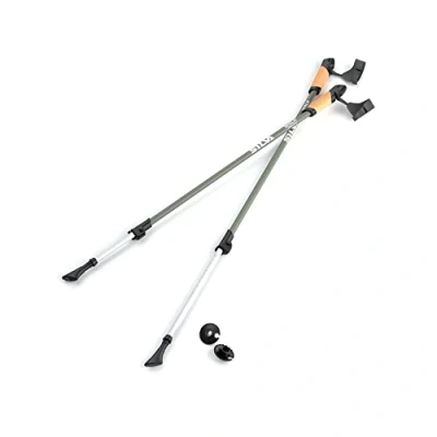 Image of Silva Walking Poles Aluminum Cork Trekking with Adjustable Length 105 140 cm Hiking Handles Stick Wrist Glove for Men, Women, Seniors
