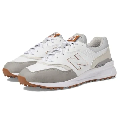 Image of New Balance Men&#039;s 997 Sl Golf Shoe, White/Grey, 11 UK X Wide