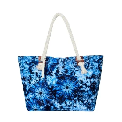 Image of DonDon Large beach bag for women with zip Waterproof Pool tote bags Hippie Psychedelic 70`s