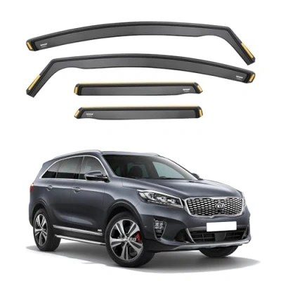 Image of ISPEED Wind Deflectors for KIA SORENTO MK3 2014 2020 5 Door SUV 4pc Set Keep Your Car Ventilated In Rain Reduce Turbulence Tinted Channel Type