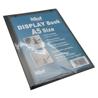 Image of Westfolio Display Book Fixed A5, 20 Clear Plastic Pocket, For Presentation, File Holder, Documents, Certificates, Recipe