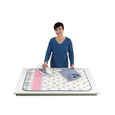 Image of Maximex Ironing Blanket Bright Blossoms Easy Glide Zone, 4 mm Comfort Padding, Cotton, Multicoloured, 65 x 100 0.1 cm
