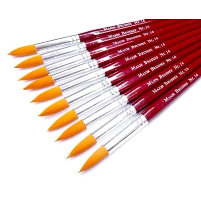 Image of Major Brushes Sable Substitute Brush Size 14 Set of 10