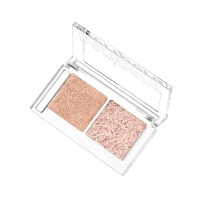 Image of Peripera Duo Pocket Glitter Shadow 01 Long Lasting Smear Proof Caramelized Salt 2 Colours