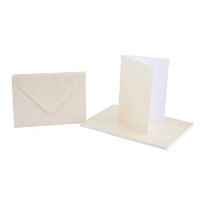 Image of Craft UK 2094 C6 Centura Pearl Card and Envelope Pack of 20 Ivory Pearlescent