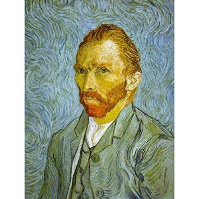 Image of Wee Blue Coo Vincent Van Gogh Self Portrait Old Master Painting Art Print Poster Wall Decor 12X16 Inch