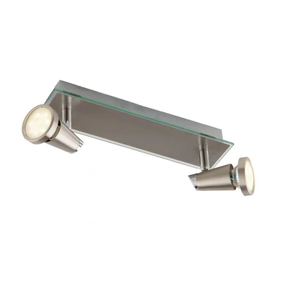 Image of SPOT LED 2 Light Twin Adjustable Spotlight Nickel 400lm 2700K 29x12x7cm