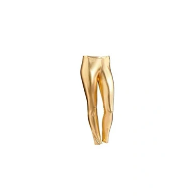Image of Crazy Chick® Girls Kids Shiny Foil Gold Metallic Leggings Wet Look Waist Legging Pants Trousers Age 5 12 Year (5 6 Years)