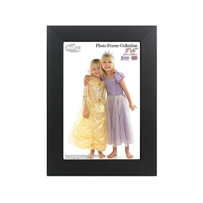 Image of Inov8 British Made Real Wood Picture/Photo Frame 9x6&quot; Inch(23x15cm) Kayla 30mm Black