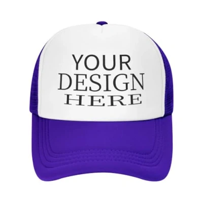 Image of KYZMZBulk Custom Hats Trucker Hat Add Your Logo Picture Text Baseball Cap Purple