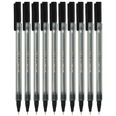 Image of NATARAJ Classic Fine Point BLACK Ballpoint Pens (10 x 0.7mm Ball + 3 ZOFAX Pens)