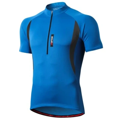 Image of MEETWEE Men’s Cycling Jersey, Long/Short Sleeve Biking Cycle Tops Quick Dry Breathable Mountain Bike MTB Shirt Racing Bicycle Clothes Blue